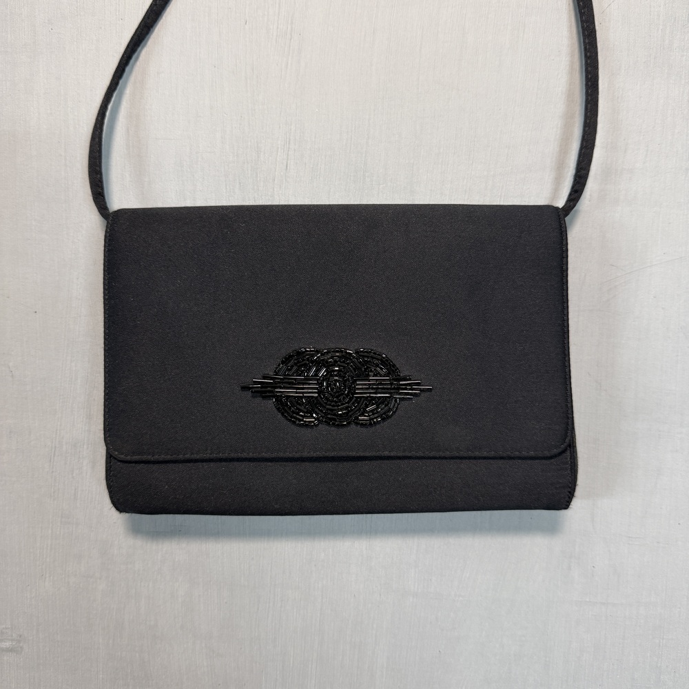 Givenchy Paris evening bag with shoulder strap 90s Black Art Deco